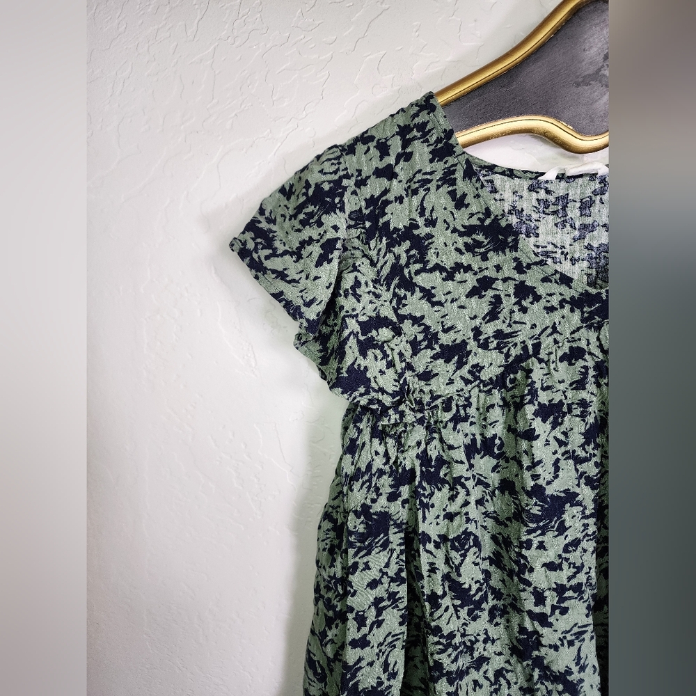 Caslon Popover Textured Flutter Sleeve Green Top Size Small - Picture 5 of 10